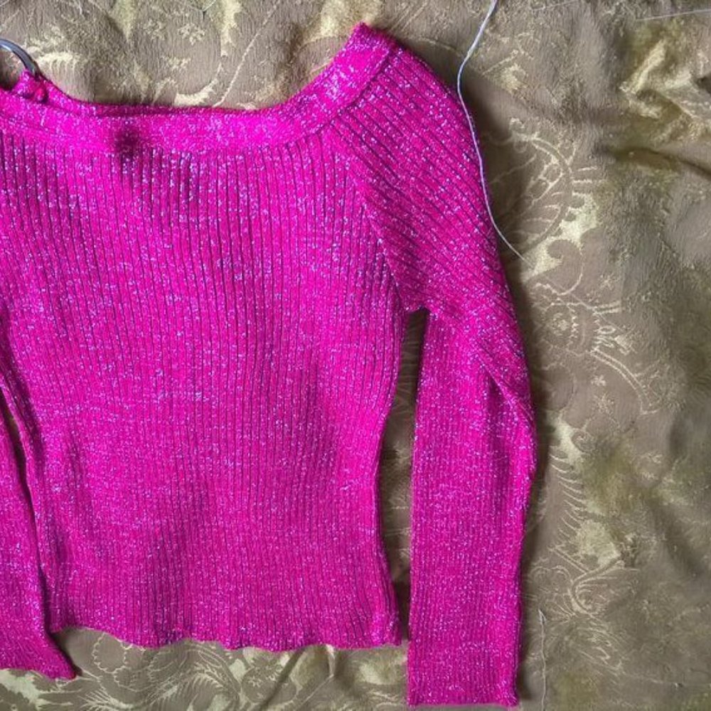 SIZE LARGE GORGEOUS AMERICAN ATTITUDES WOMAN'S PINK BLING BLOUSE